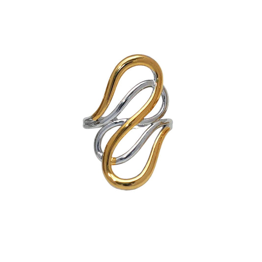 Anillo Aurum Dorado Plateado