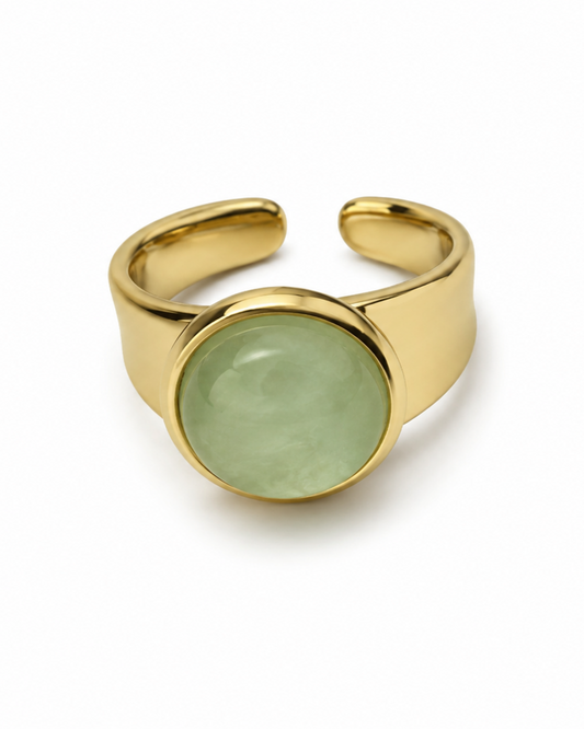 anillo-plata-plateado-dorado-aesthetic-moda-verano-otoño-coleccion-verde-piedra-novedad