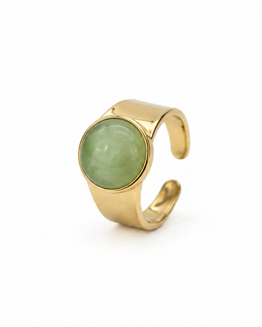 anillo-plata-plateado-dorado-aesthetic-moda-verano-otoño-coleccion-verde-piedra-buenrelgalo-novedad