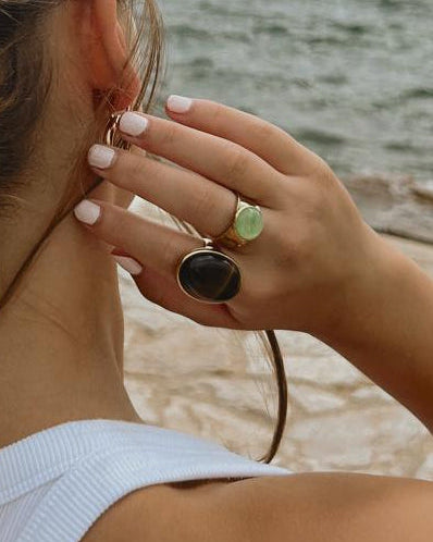 anillo-plata-plateado-dorado-aesthetic-moda-verano-otoño-coleccion-verde-marron-bohemia-bohemio